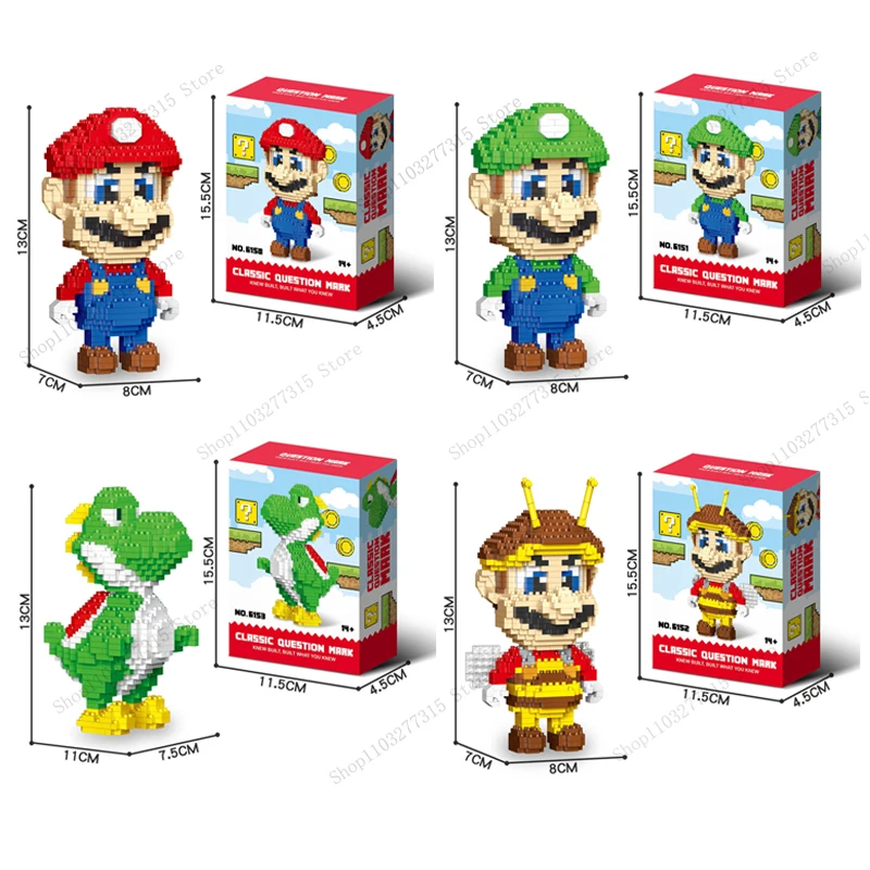 Mario Building Blocks anime figure Luigi Yoshi Cartoon Small Particles Assembled Block Model Table ornaments birthday toy gifts
Mario Building Blocks anime figure Luigi Yoshi Cartoon Small Particles Assembled Block Model Table ornaments birthday toy gifts