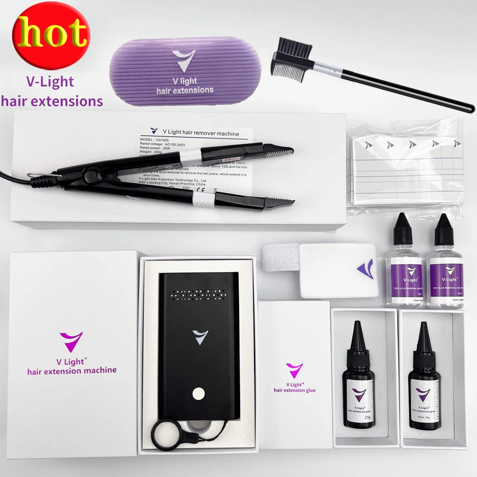 Машина для наращивания волос V-Light Technology, новая система, набор для наращивания волос с лентой, легкие инструменты для наращивания волос для салона
Машина для наращивания волос V-Light Technology, новая система, набор для наращивания волос с лентой, легкие инструменты для наращивания волос для салона