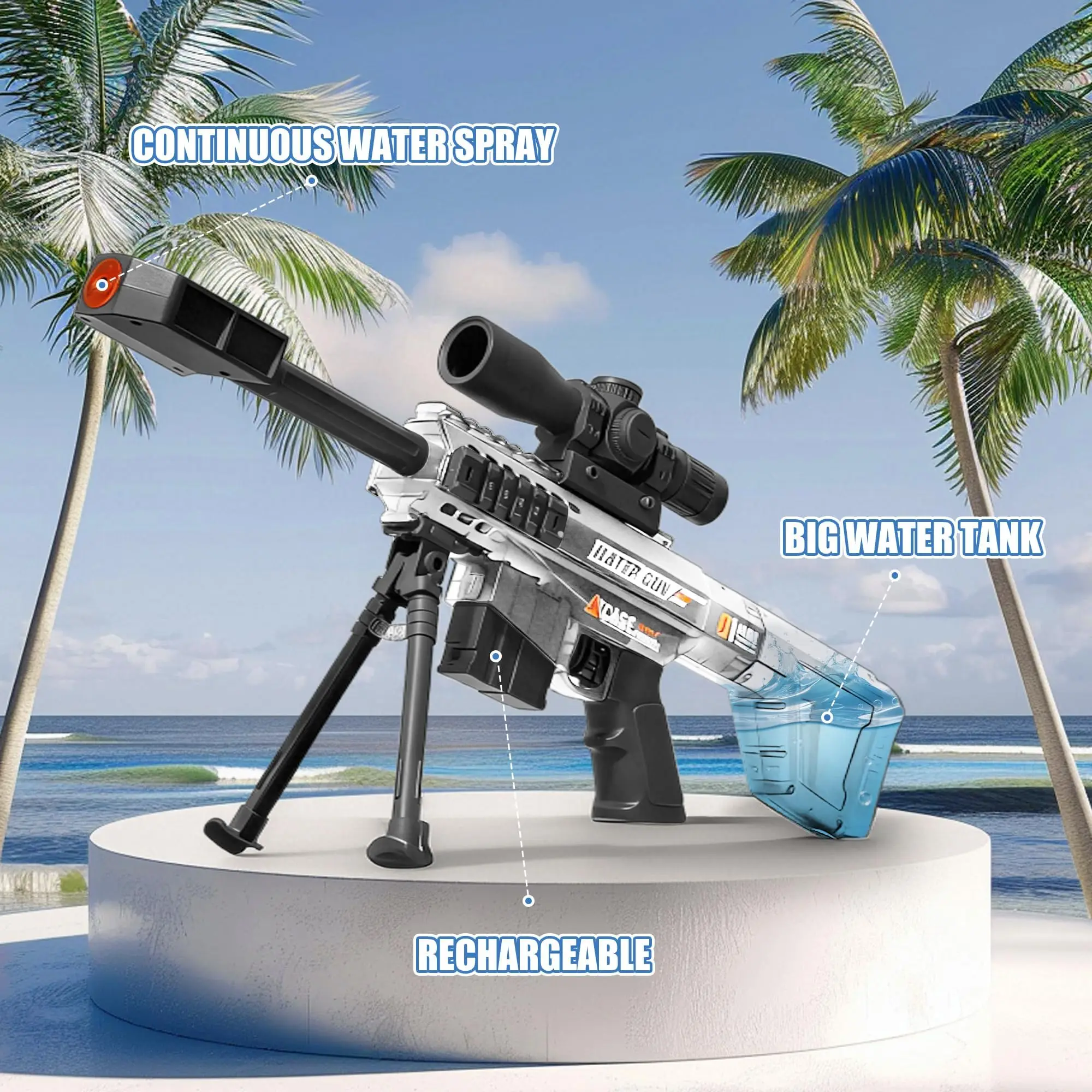 Electric Water Gun Toy Barrett Model Automatic Water Pistol Squirt Blaster Toys Summer Outdoor Game Pool Beach Toys For Boys
Electric Water Gun Toy Barrett Model Automatic Water Pistol Squirt Blaster Toys Summer Outdoor Game Pool Beach Toys For Boys