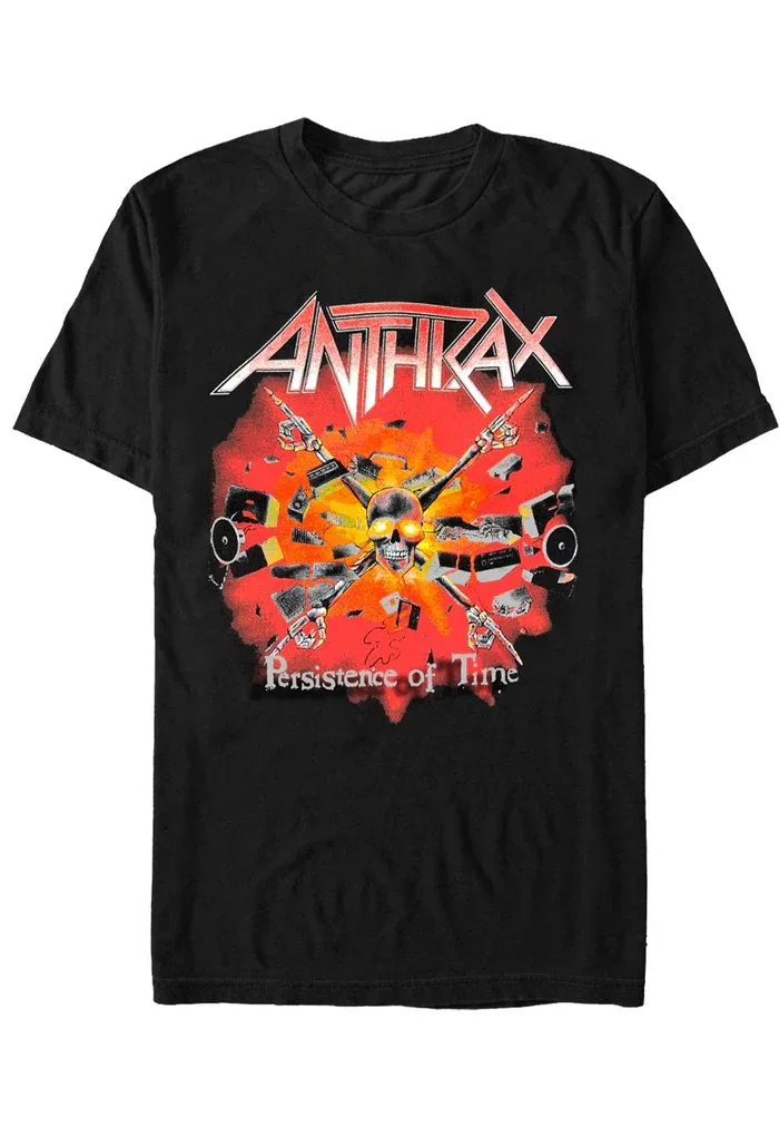 Anthrax Persistence Crossbones Взрывной узор с принтом Летние элитные брендовые хлопковые мужские и женские футболки с короткими рукавами
Anthrax Persistence Crossbones Взрывной узор с принтом Летние элитные брендовые хлопковые мужские и женские футболки с короткими рукавами