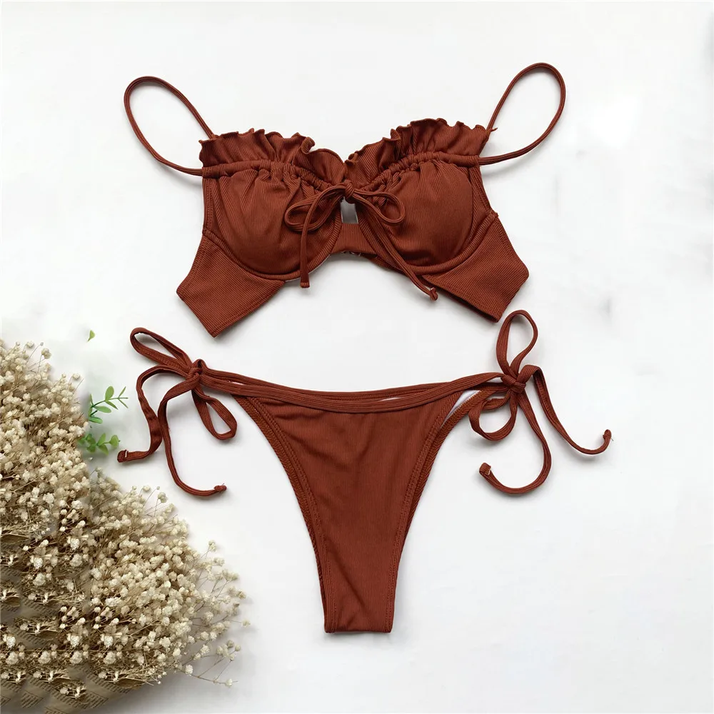 Sexy Push Up Swimwear String Micro Thong Ruffled Bikinis Set 2026 Mujer Underwired Swimsuits Women Ribbed Bathing Suit Biquinis
Sexy Push Up Swimwear String Micro Thong Ruffled Bikinis Set 2026 Mujer Underwired Swimsuits Women Ribbed Bathing Suit Biquinis