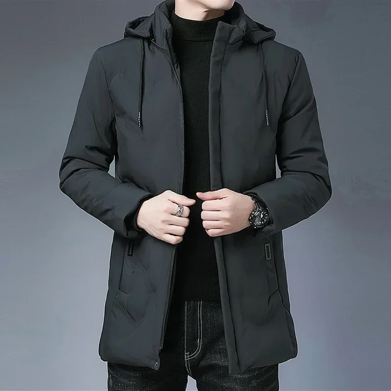 Long Coat Solid Slim Fit Warm Thicken Jacket Outwear Windproof Hooded Cotton-padded Zipper Parkas Windbreaker Fashion Men Coat
Long Coat Solid Slim Fit Warm Thicken Jacket Outwear Windproof Hooded Cotton-padded Zipper Parkas Windbreaker Fashion Men Coat