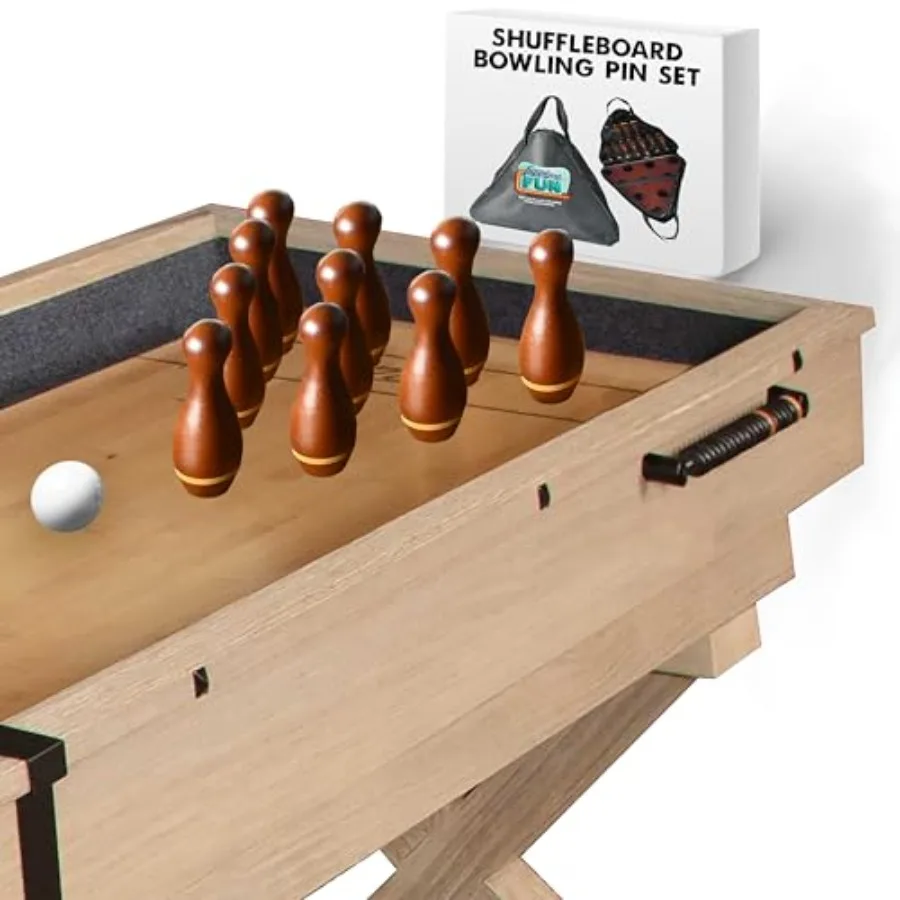 Shuffleboard Bowling Pin Set for indoor game play, durable plastic material, classic white color with black numbering, precisio
Shuffleboard Bowling Pin Set for indoor game play, durable plastic material, classic white color with black numbering, precisio