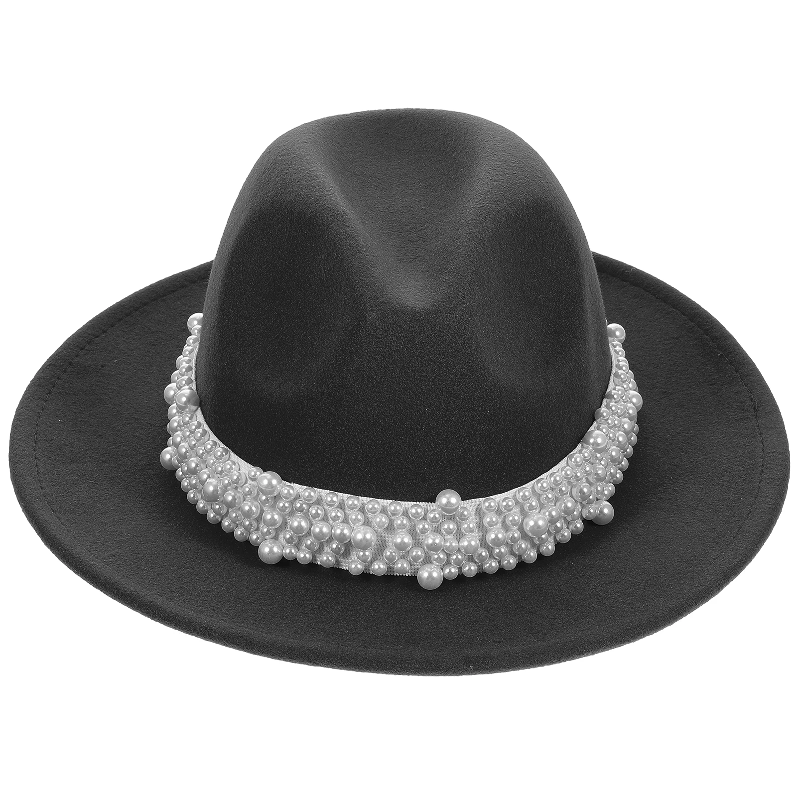 Pearl Decorated Hat for Women Vintage Ladies Bling Woolen Party Christmas Fedora Wide Brim Prom Stylish
Pearl Decorated Hat for Women Vintage Ladies Bling Woolen Party Christmas Fedora Wide Brim Prom Stylish