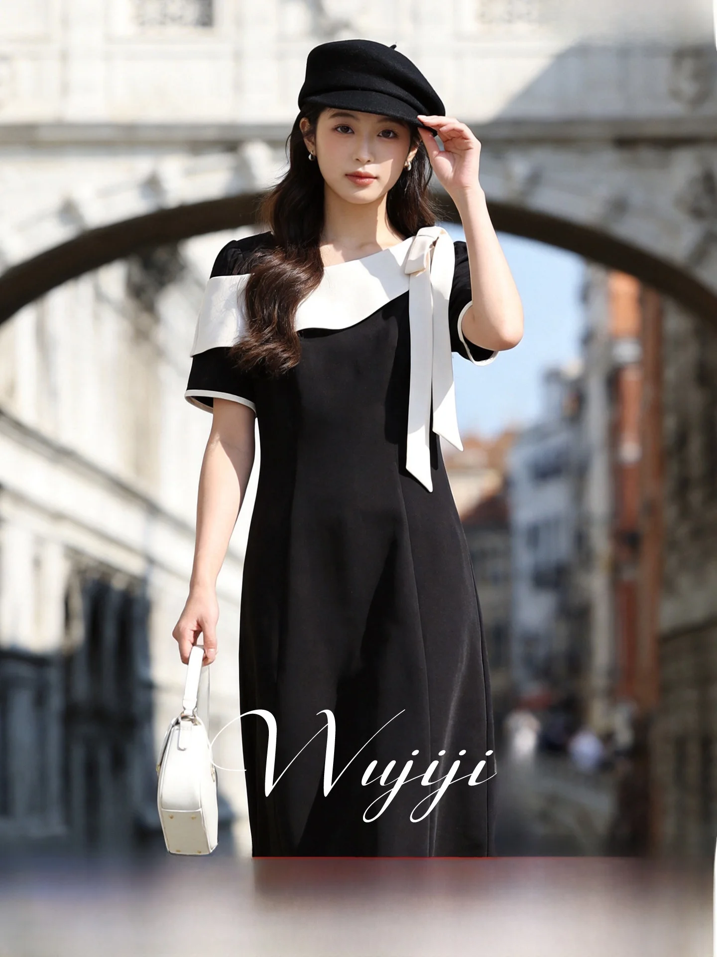 Slimming A-Line Dress Women's Fashion Color Block Sash Waist Cinching Dress Commute Style Short Sleeve Midi Dress for Ladies
Slimming A-Line Dress Women's Fashion Color Block Sash Waist Cinching Dress Commute Style Short Sleeve Midi Dress for Ladies