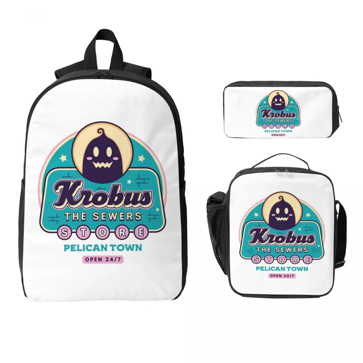 Krobus The Sewers Merchant Stardew Valley Backpack BookBag School Bag Computer Shoulder Bags 3ps Insulated Lunch Bag Pencil Case
Krobus The Sewers Merchant Stardew Valley Backpack BookBag School Bag Computer Shoulder Bags 3ps Insulated Lunch Bag Pencil Case