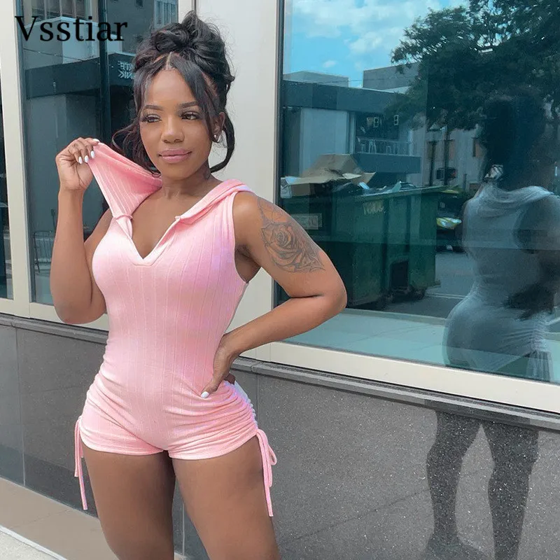 Vsstiar Fashion Drawstring Hooded Playsuits For Women Sexy Sleeveless Bodycon Rompers Solid Color Casual Bodysuits Female
Vsstiar Fashion Drawstring Hooded Playsuits For Women Sexy Sleeveless Bodycon Rompers Solid Color Casual Bodysuits Female