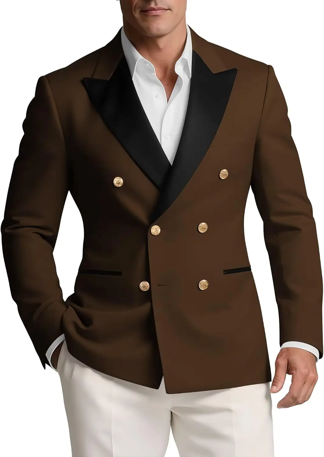 Mens Double Breasted Blazer Jacket Coat Slim Fit Tuxedo Suit Jacket for Men Formal Dinner Wedding Prom
Mens Double Breasted Blazer Jacket Coat Slim Fit Tuxedo Suit Jacket for Men Formal Dinner Wedding Prom