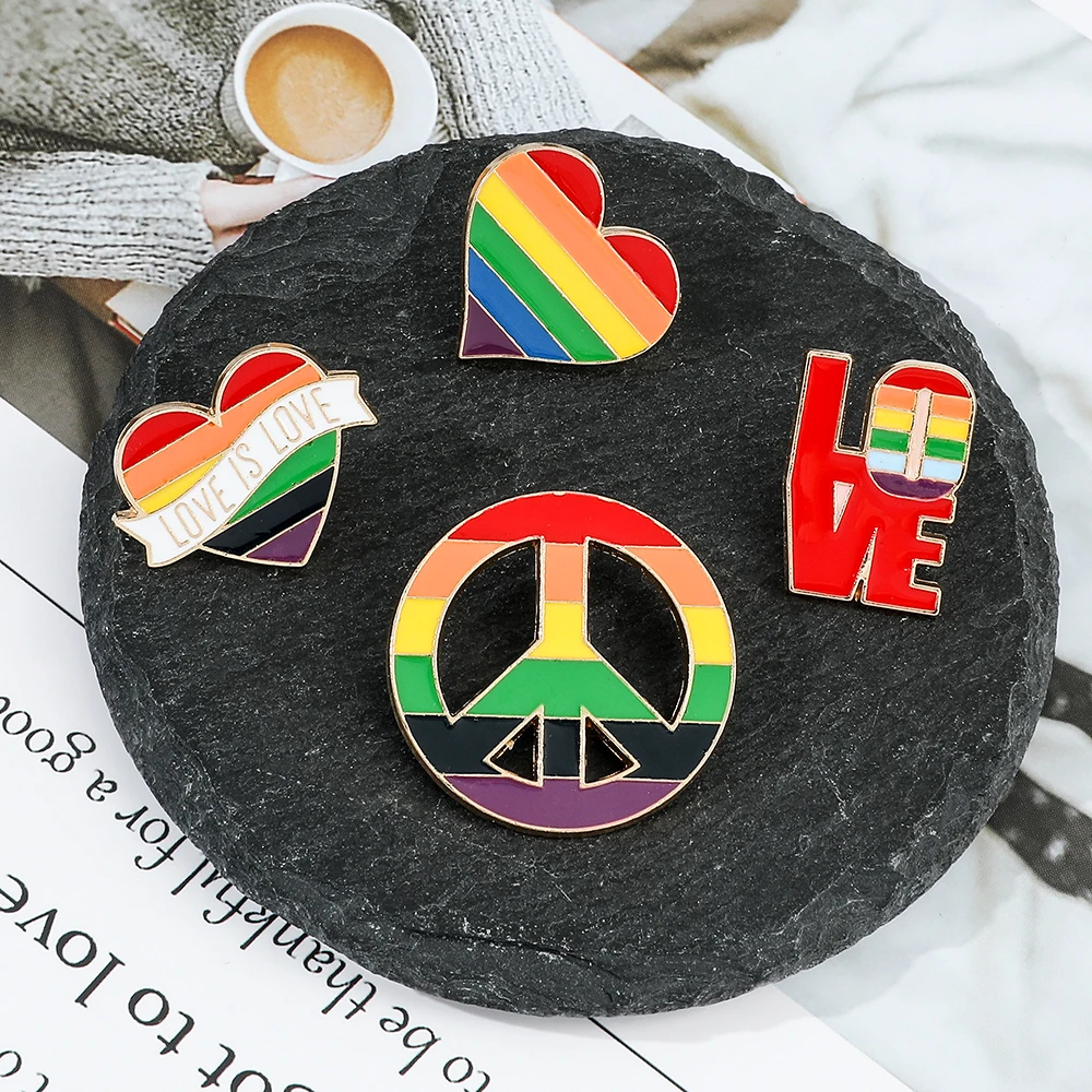 LGBT Flag Rainbow Heart Brooch Peace and Love Enamel Pins Clothes Bag Lapel Pin Gay Lesbian Pride Icon Badge Unisex Jewelry Gift
LGBT Flag Rainbow Heart Brooch Peace and Love Enamel Pins Clothes Bag Lapel Pin Gay Lesbian Pride Icon Badge Unisex Jewelry Gift