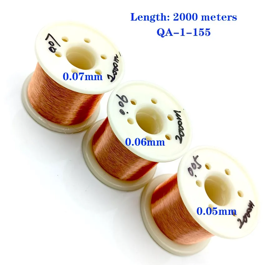QA-1/155 2000M/Roll 0.05mm 0.06 0.07mm Diameter Thin Copper Wire DIY Enameled Copper Wire Electromagnet Technology Making
QA-1/155 2000M/Roll 0.05mm 0.06 0.07mm Diameter Thin Copper Wire DIY Enameled Copper Wire Electromagnet Technology Making
