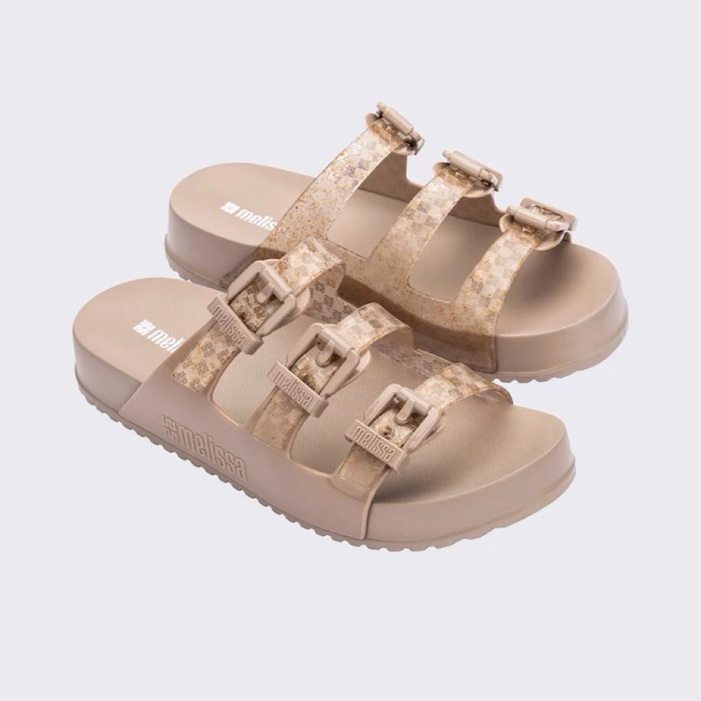 Новые женские летние уличные шлепанцы, женские широкие повседневные прозрачные туфли на толстой подошве, пляжные тапочки с двойной пряжкой и блестками, мини-туфли Melissa
Новые женские летние уличные шлепанцы, женские широкие повседневные прозрачные туфли на толстой подошве, пляжные тапочки с двойной пряжкой и блестками, мини-туфли Melissa