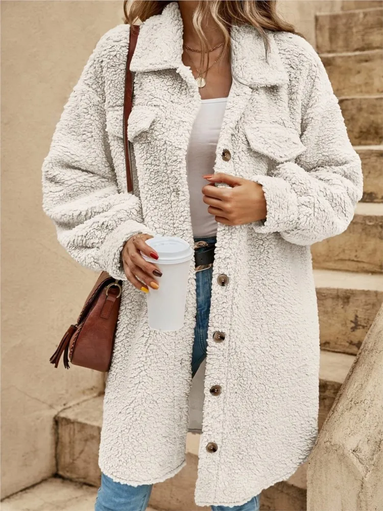 Women's Autumn Winter New Fleece Thick Jackets Fashion Loose Casual Cardigan Warm Long Coats Office Ladies Commuting Overcoats
Women's Autumn Winter New Fleece Thick Jackets Fashion Loose Casual Cardigan Warm Long Coats Office Ladies Commuting Overcoats