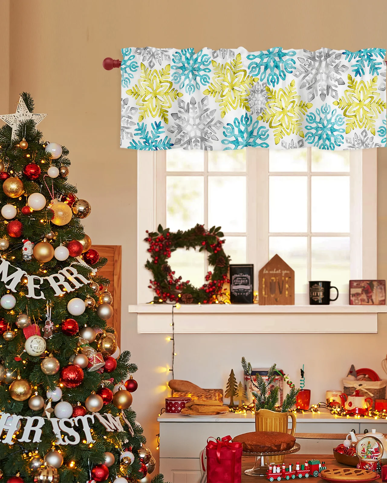 ZEDLIYU Valances for Windows Kitchen Living Room Small Window Valance Christmas Snowman Xmas Decorations 1 Panel
ZEDLIYU Valances for Windows Kitchen Living Room Small Window Valance Christmas Snowman Xmas Decorations 1 Panel