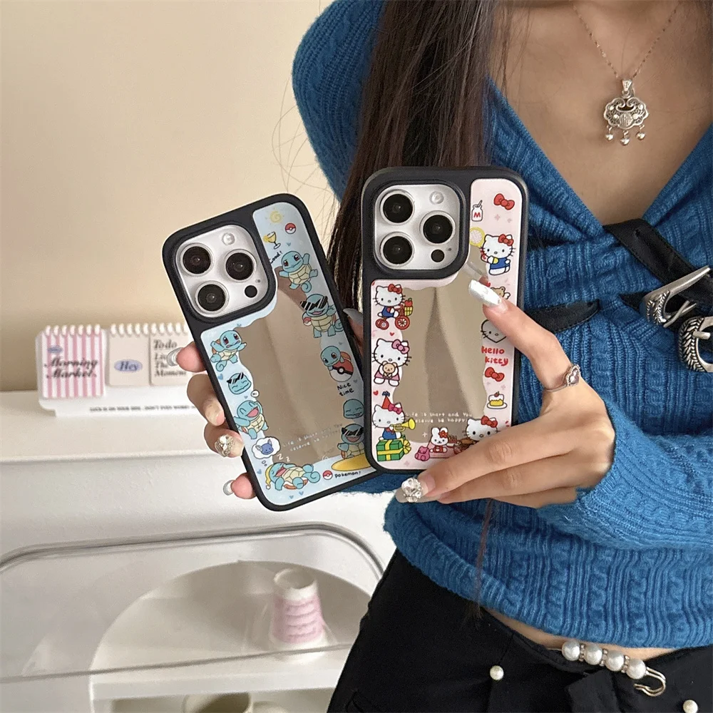 Cartoon Cute Hello Kitty Squirtle Make Up Mirror Phone Case For iPhone 13 14 15 16Pro Max Lovely Fun KT illustration Style Shell
Cartoon Cute Hello Kitty Squirtle Make Up Mirror Phone Case For iPhone 13 14 15 16Pro Max Lovely Fun KT illustration Style Shell