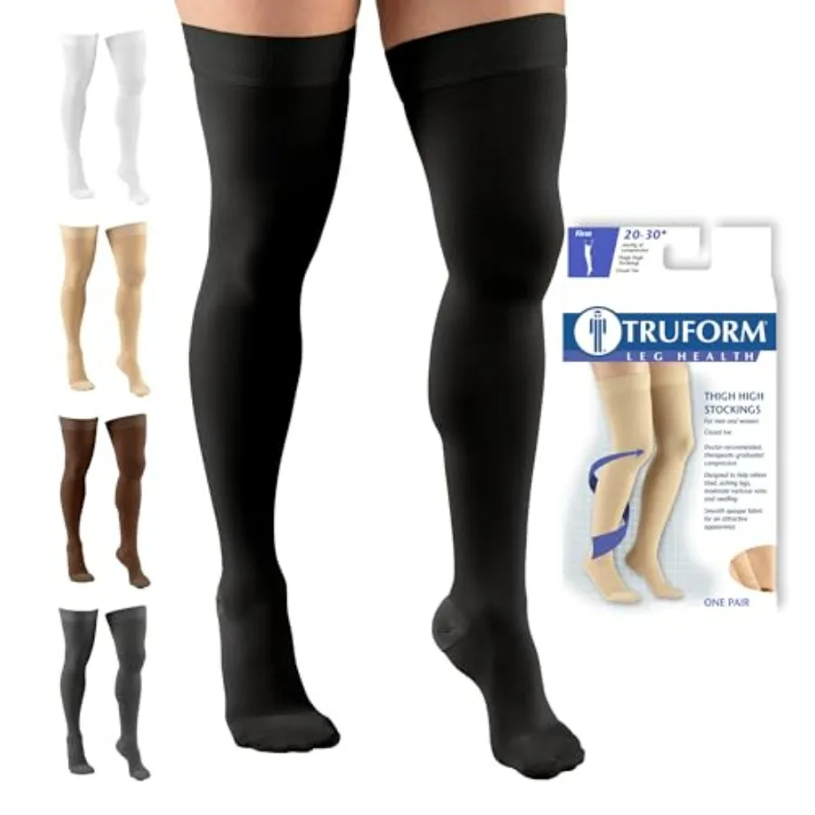 Truform 20-30 mmHg Compression Stockings for Men and Women, Thigh High Length, Dot Top, Closed Toe,,X-Large
Truform 20-30 mmHg Compression Stockings for Men and Women, Thigh High Length, Dot Top, Closed Toe,,X-Large
