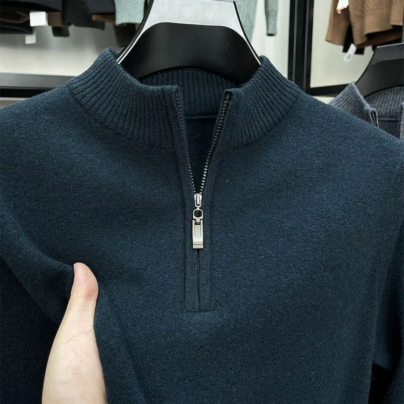 Men's semi-turtleneck zipper sweater men's thickened warm winter solid color top knitted sweater bottoming shirt
Men's semi-turtleneck zipper sweater men's thickened warm winter solid color top knitted sweater bottoming shirt