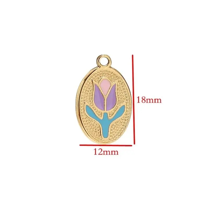 10pcs Stainless Steel 12*18mm Oval Enamel Flower Pendants Charms for DIY Jewelry Necklaces Making Findings
10pcs Stainless Steel 12*18mm Oval Enamel Flower Pendants Charms for DIY Jewelry Necklaces Making Findings