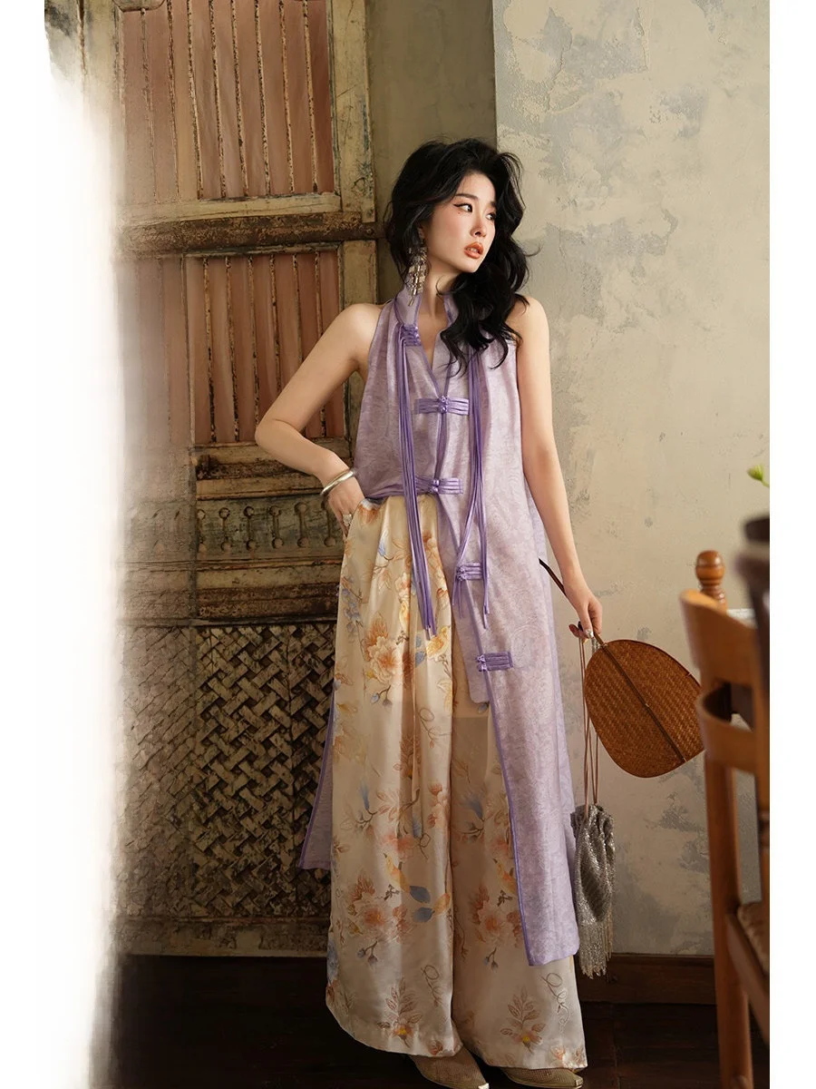 Silk Wide Leg Pants Women's Summer Loose Floral Embroidery Casual New Chinese Style High Waist Long Pants Commute Fashion
Silk Wide Leg Pants Women's Summer Loose Floral Embroidery Casual New Chinese Style High Waist Long Pants Commute Fashion