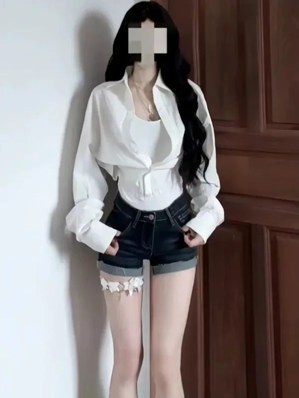 plus Size Women's Shirt Waist Cinched Pure Desire Style Korean Version Commute Wind Long Sleeve Collar Inner Wear Daily Use
plus Size Women's Shirt Waist Cinched Pure Desire Style Korean Version Commute Wind Long Sleeve Collar Inner Wear Daily Use
