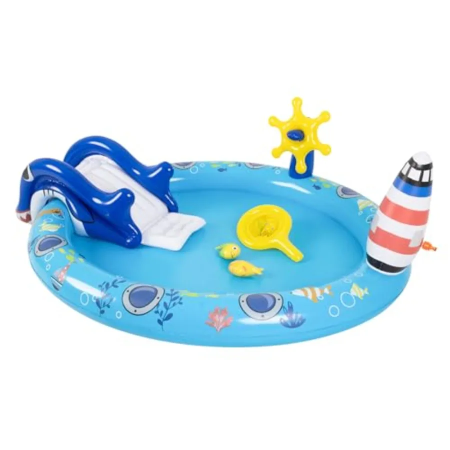 Inflatable Swimming Pool Water Slide for Outdoor Play, PVC Blue Round Spray Pool Play Center with Quick-Inflation Design
Inflatable Swimming Pool Water Slide for Outdoor Play, PVC Blue Round Spray Pool Play Center with Quick-Inflation Design