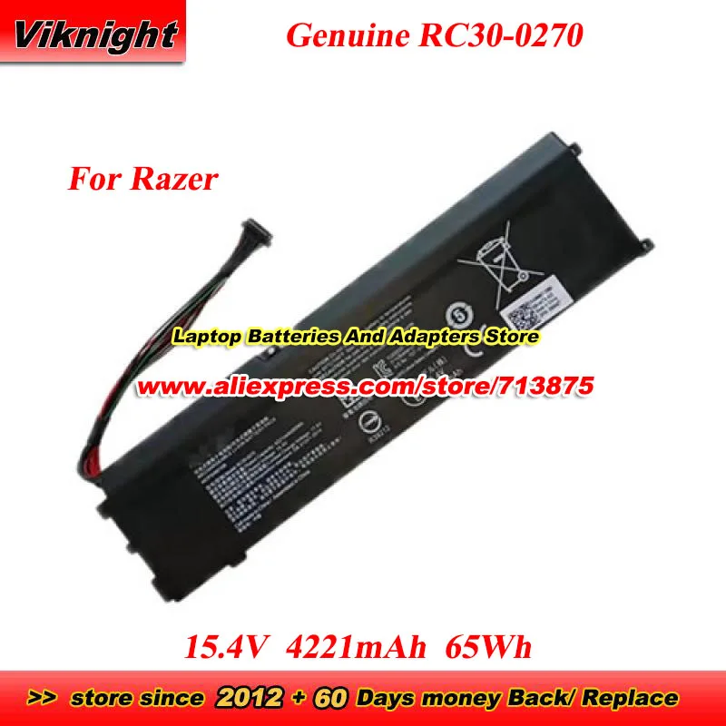 Genuine RC30-0270 Battery RC300270 for Razer Blade 15 Base RZ09-01682 RZ09-02705E76 RZ09-02705E76-R3U1 15.4V 4221mAh 65Wh
Genuine RC30-0270 Battery RC300270 for Razer Blade 15 Base RZ09-01682 RZ09-02705E76 RZ09-02705E76-R3U1 15.4V 4221mAh 65Wh