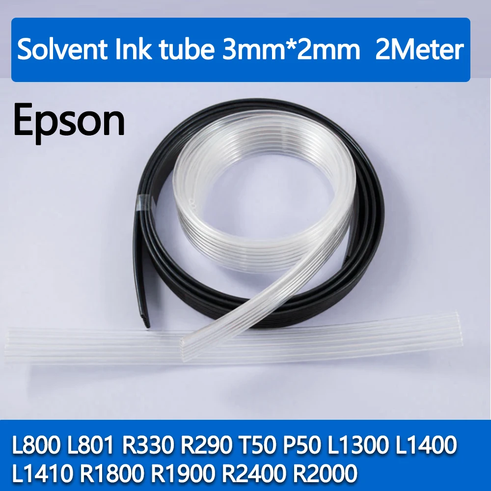 Трубка для растворимых чернил для Epson L800, L801, R330, R290, T50, P50, L1300, L, 1400L, 1410, R1800, R1900, R2400, R2000, 3 мм х 2 мм, 2 метра
Трубка для растворимых чернил для Epson L800, L801, R330, R290, T50, P50, L1300, L, 1400L, 1410, R1800, R1900, R2400, R2000, 3 мм х 2 мм, 2 метра