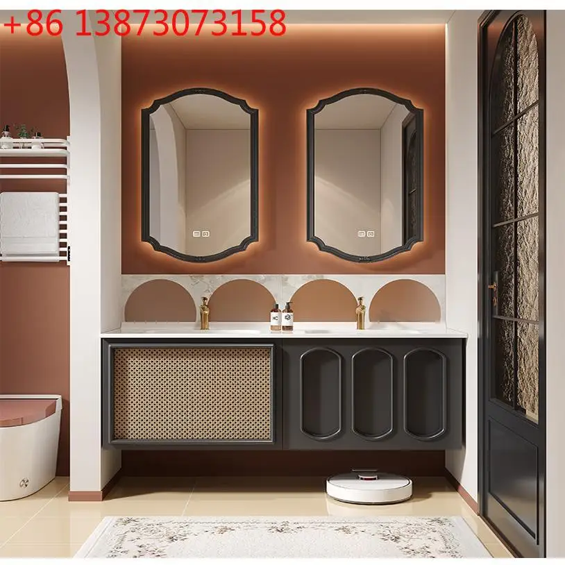 French rattan double basin bathroom cabinet 2025 new hand wash basin cabinet combination bathroom ceramic integrated washing tab
French rattan double basin bathroom cabinet 2025 new hand wash basin cabinet combination bathroom ceramic integrated washing tab