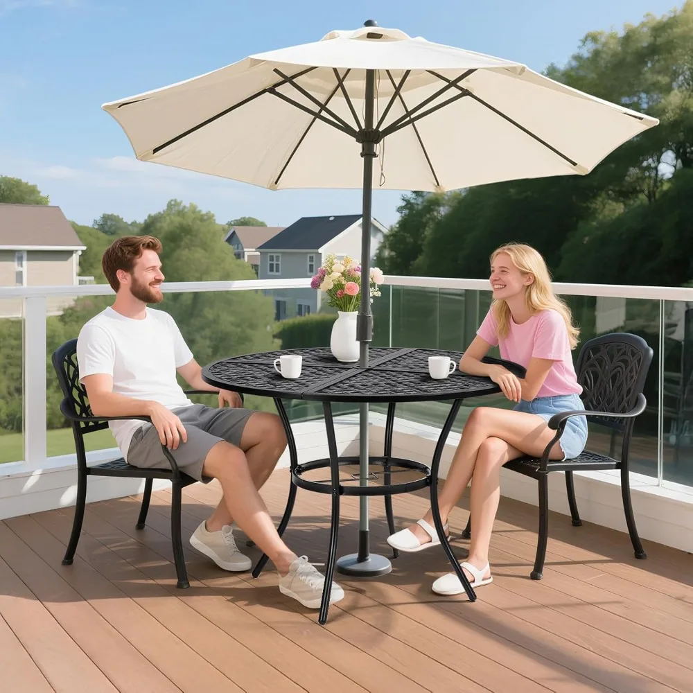 42" Round Outdoor Dining Table, Patio Metal Table with 1.97" Umbrella Hole, Iron Garden Table, Customized
42" Round Outdoor Dining Table, Patio Metal Table with 1.97" Umbrella Hole, Iron Garden Table, Customized