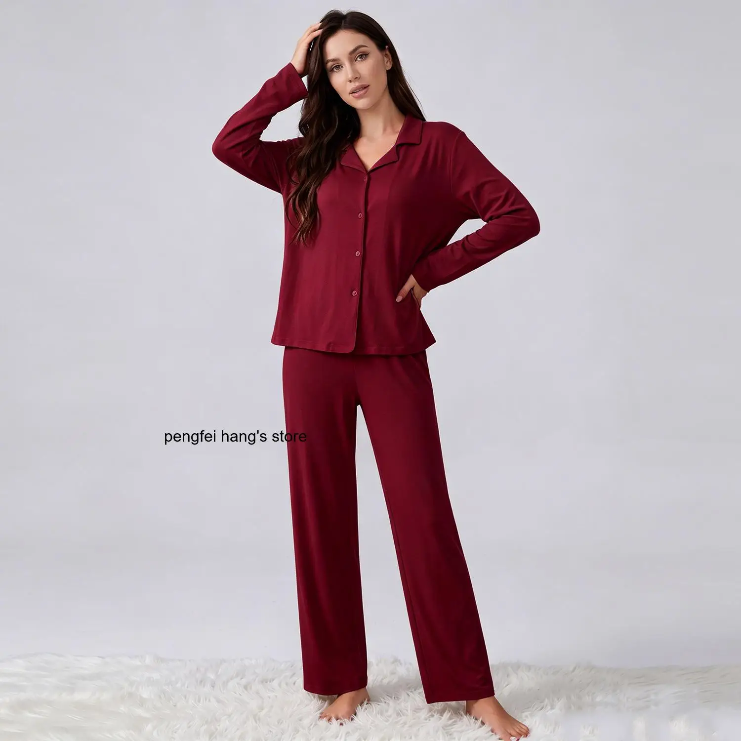 New Spring Autumn Women Modal Pajama Set Loose Lapel Open Robe Long Pants 2 Piece Casual Loungewear Sleepwear
New Spring Autumn Women Modal Pajama Set Loose Lapel Open Robe Long Pants 2 Piece Casual Loungewear Sleepwear