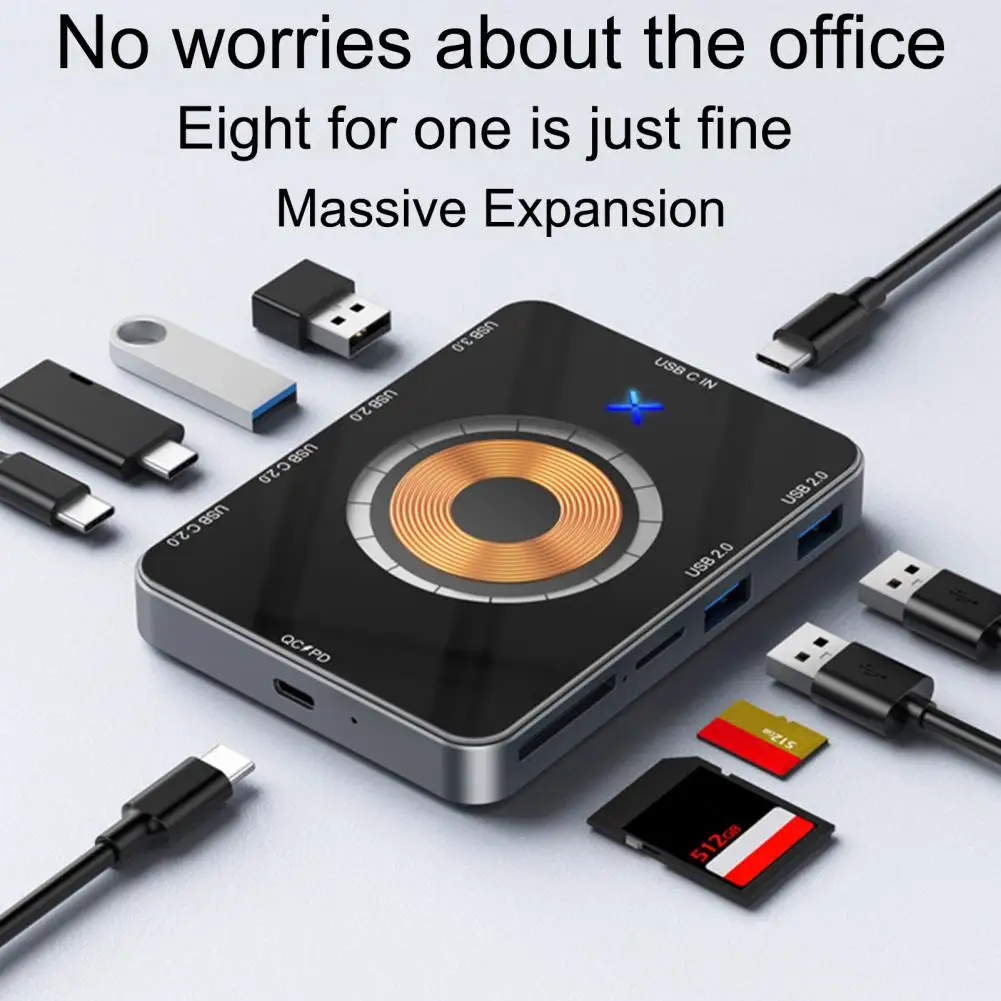Accurate Positioning Charging Station Docking Station with Magnetic Design 8-in-1 Usb Hub with Wireless Charging Card for Phone
Accurate Positioning Charging Station Docking Station with Magnetic Design 8-in-1 Usb Hub with Wireless Charging Card for Phone