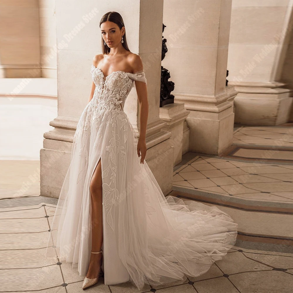 Off The Shoulder Women Wedding Dresses Sexy Tulle A-Line Bridal Gowns Engagement Banquet Princess Party Vestidos De Novias 2025
Off The Shoulder Women Wedding Dresses Sexy Tulle A-Line Bridal Gowns Engagement Banquet Princess Party Vestidos De Novias 2025
