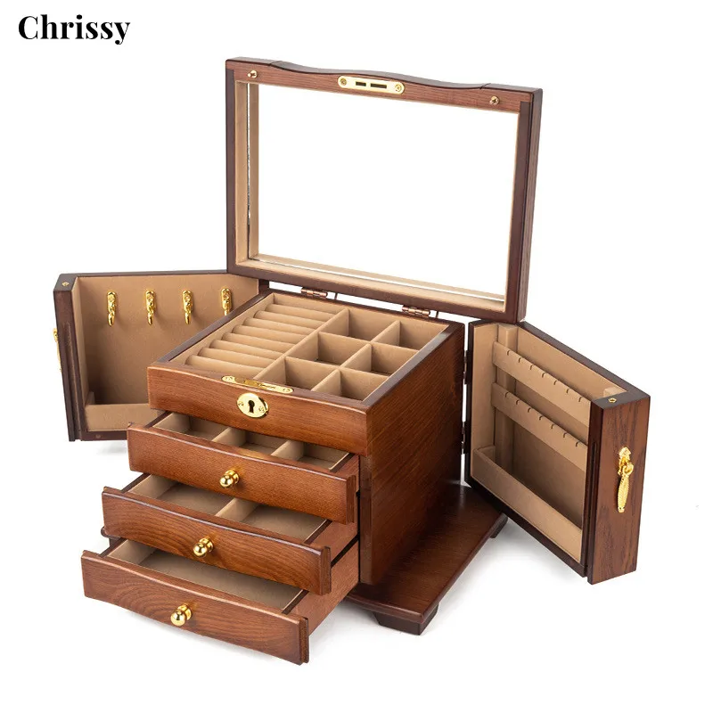 4 tiers wooden jewelry box for women Rings. Necklaces. Bracelets. Earrings Storage gifts
4 tiers wooden jewelry box for women Rings. Necklaces. Bracelets. Earrings Storage gifts
