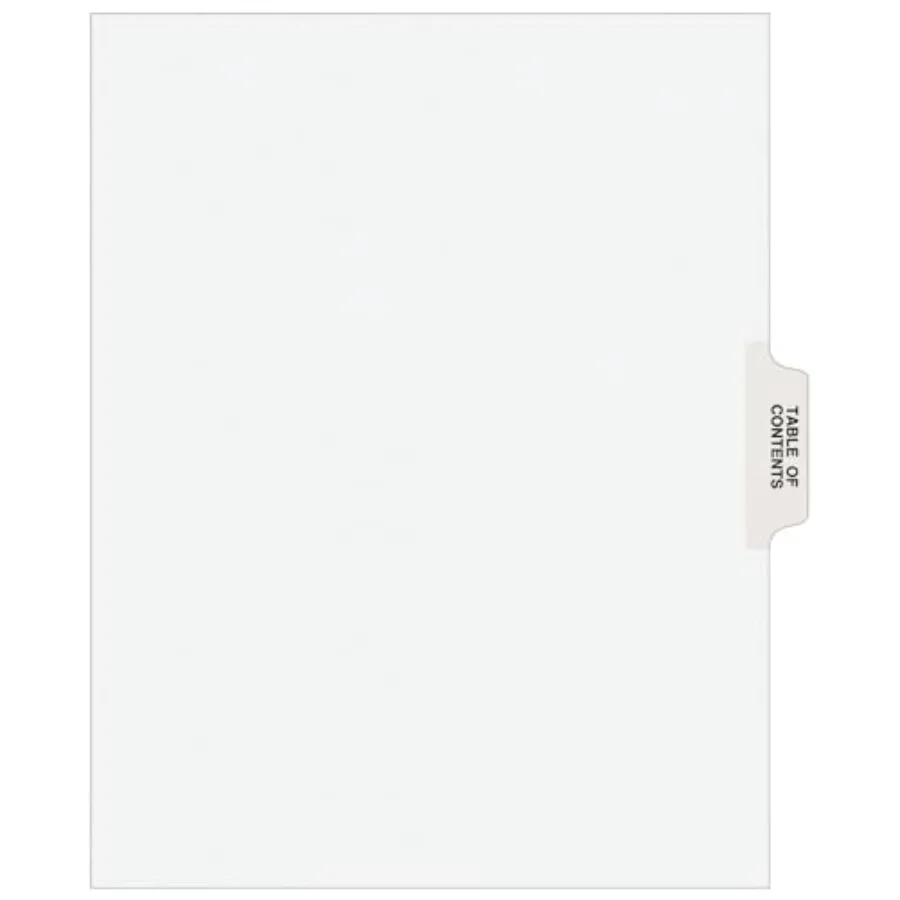 Individual Legal Dividers, Table of Contents, 25 Dividers 11910
Individual Legal Dividers, Table of Contents, 25 Dividers 11910