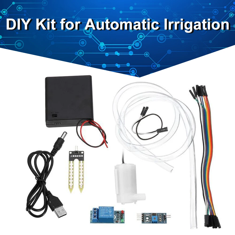 Automatic Irrigation Module DIY Kit Watering System Kit Soil Moisture Sensor Relay Module 50cm Hose for Arduino
Automatic Irrigation Module DIY Kit Watering System Kit Soil Moisture Sensor Relay Module 50cm Hose for Arduino