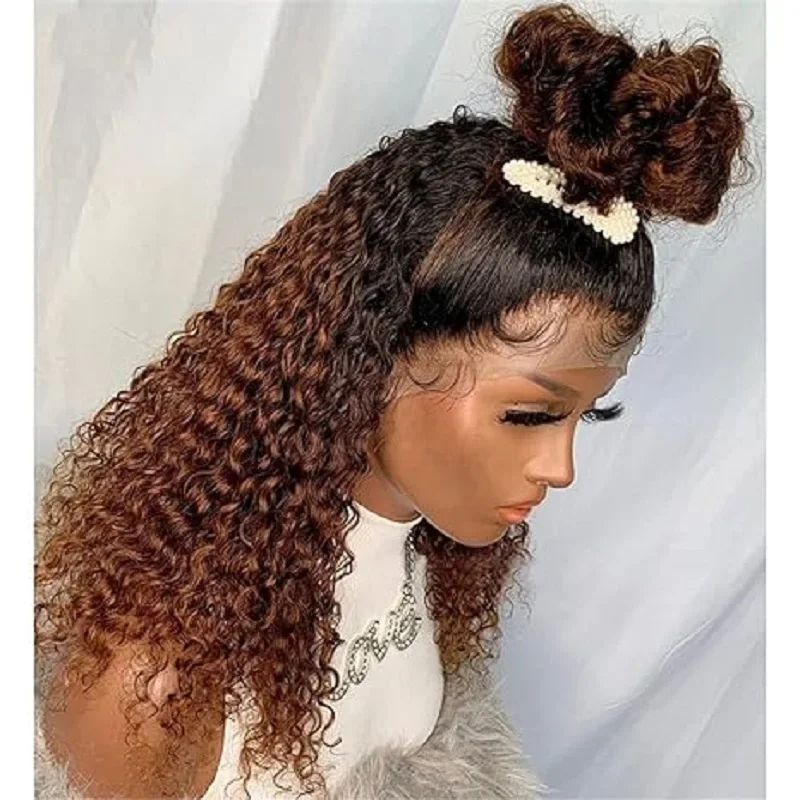 26Inch Ombre Brown Kinky Curly Long Soft Preplucked 180Density Deep Lace Front Wigs For Women With Baby Hair Glueless Daily
26Inch Ombre Brown Kinky Curly Long Soft Preplucked 180Density Deep Lace Front Wigs For Women With Baby Hair Glueless Daily