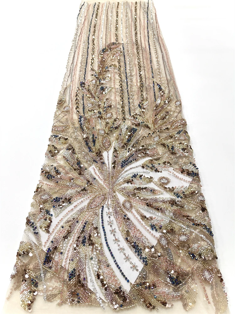Luxurious Nigerian African Beaded Lace Fabric High Quality Sequins Embroidery African French Lace Fabric For Sewing 5 Yards
Luxurious Nigerian African Beaded Lace Fabric High Quality Sequins Embroidery African French Lace Fabric For Sewing 5 Yards