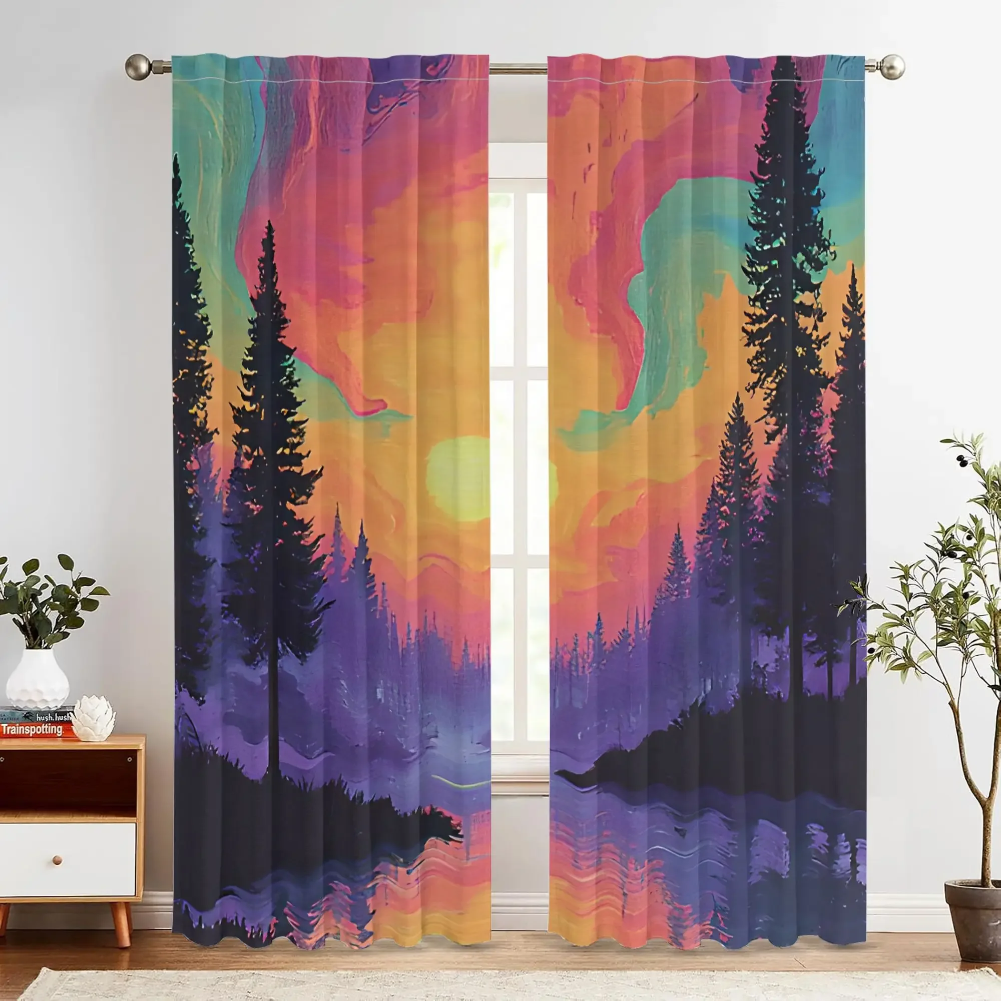 Aurora Forest Lake View Art Print Drapes Room Darkening Window Curtains for Home Decor,Rod Pocket Blackout Curtains Bedroom
Aurora Forest Lake View Art Print Drapes Room Darkening Window Curtains for Home Decor,Rod Pocket Blackout Curtains Bedroom