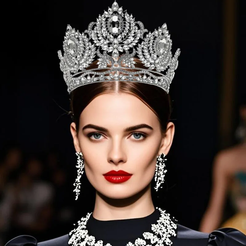 1PCS Baroque Big Diadem Rhinestone Crystal Tiaras Large Crown Pageant Bride Headwear for Queen Bridal Wedding Head Jewelry
1PCS Baroque Big Diadem Rhinestone Crystal Tiaras Large Crown Pageant Bride Headwear for Queen Bridal Wedding Head Jewelry