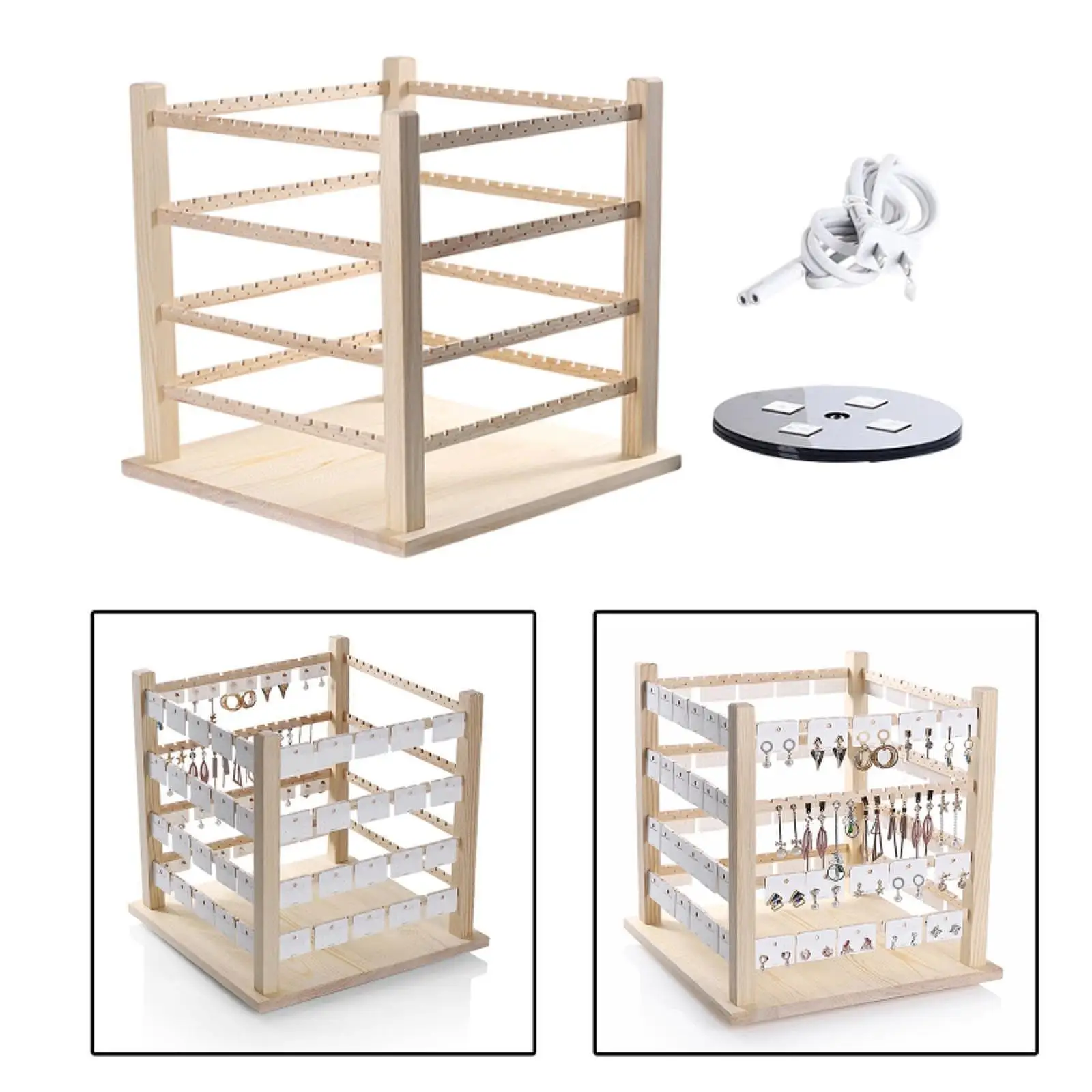 Electric Rotating Earring Display Stand Earring Holder, Jewelry Organizer for Bracelets Dresser Shops Hair Accessories
Electric Rotating Earring Display Stand Earring Holder, Jewelry Organizer for Bracelets Dresser Shops Hair Accessories