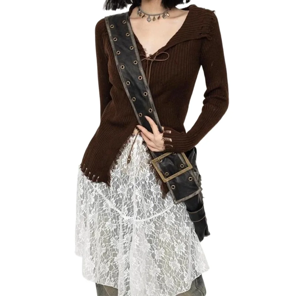 Fashion Lace-up Lace Mini Skirt Irregular Hem Y2K Apron Wrap Skirt Harajuku All-match Fart Curtain for Women
Fashion Lace-up Lace Mini Skirt Irregular Hem Y2K Apron Wrap Skirt Harajuku All-match Fart Curtain for Women