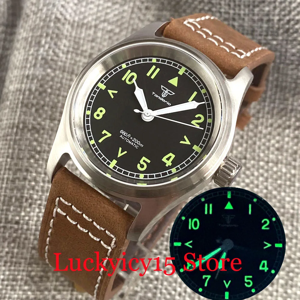 Tandorio 200M Waterproof NH35A PT5000 Movement Automatic Men Watch Black Dial And Hands Luminous Leather Strap Sapphire Glass
Tandorio 200M Waterproof NH35A PT5000 Movement Automatic Men Watch Black Dial And Hands Luminous Leather Strap Sapphire Glass