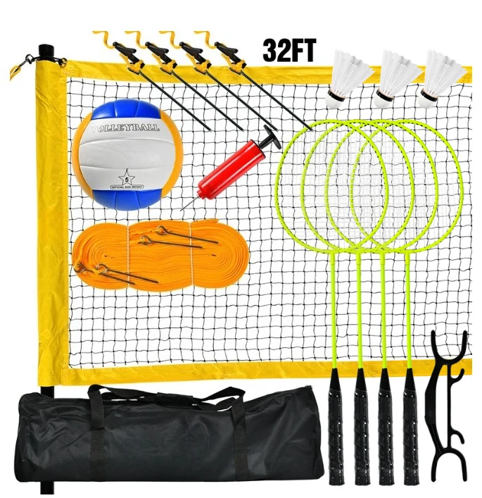Standard Size 32ft Portable Volleyball and Badminton Combo Set with Volleyball Net Set, Badminton Racket, Carry Bag and Boundary
Standard Size 32ft Portable Volleyball and Badminton Combo Set with Volleyball Net Set, Badminton Racket, Carry Bag and Boundary
