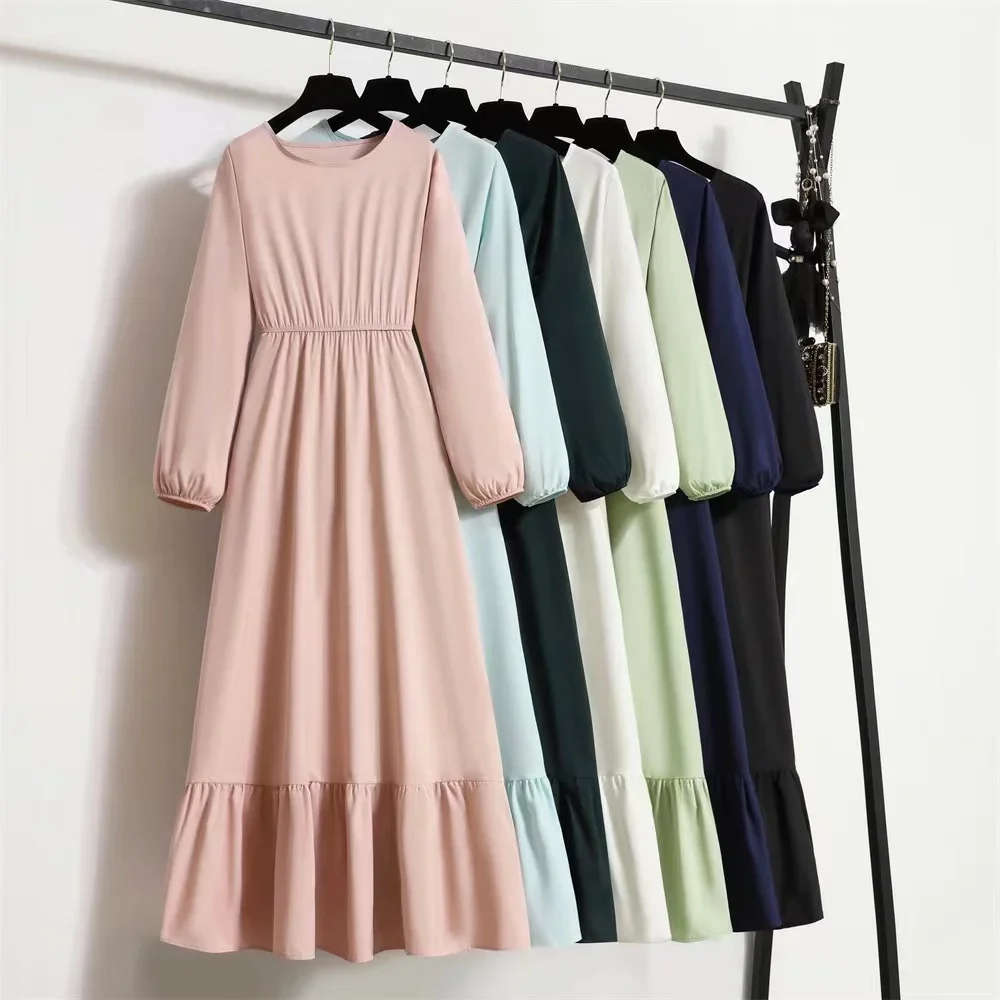 Spring Autumn Fashion Female Vestidos Solid Full Sleeve A-line O-neck Casual Chiffon Dress Women Muslim Long Dress Maxi Dresses
Spring Autumn Fashion Female Vestidos Solid Full Sleeve A-line O-neck Casual Chiffon Dress Women Muslim Long Dress Maxi Dresses