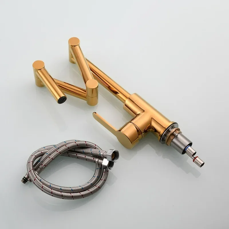 Brushed Gold Foldable Kitchen Faucet Triple Joint Swing Hot Cold Brass Deck Mounted Sink Tap Mixer for Modern Home Decor
Brushed Gold Foldable Kitchen Faucet Triple Joint Swing Hot Cold Brass Deck Mounted Sink Tap Mixer for Modern Home Decor