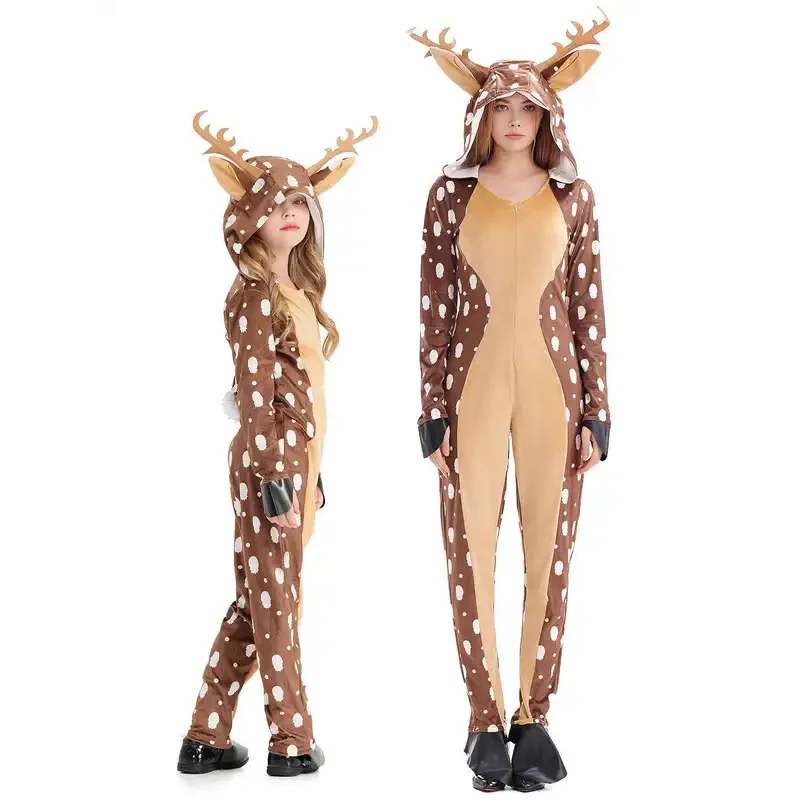 Christmas Cosplay Cute Sika Deer Animal Costume Khaki Speckled Parent-child Stage Performance Clothes 5ftu^ 5ftu^
Christmas Cosplay Cute Sika Deer Animal Costume Khaki Speckled Parent-child Stage Performance Clothes 5ftu^ 5ftu^