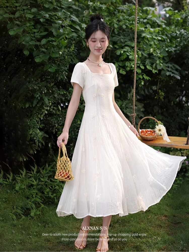 ALXNAN Women's Dress White Elegant Square Collar Holiday Long Embroidery Dress 2026 Summer Casual Party Beach Clothing DYL661858
ALXNAN Women's Dress White Elegant Square Collar Holiday Long Embroidery Dress 2026 Summer Casual Party Beach Clothing DYL661858