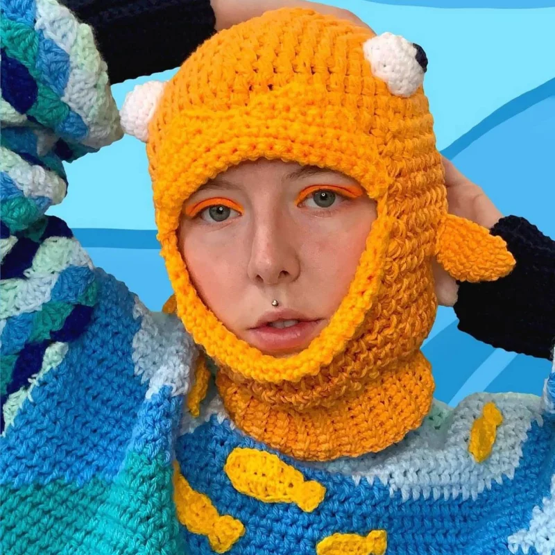 Halloween Y2K Cute Ears Girls Funny Hat Beanie Goldfish Pullover Women's Hat FashionDevil Autumn Winter Striped Knitted Wool Cap
Halloween Y2K Cute Ears Girls Funny Hat Beanie Goldfish Pullover Women's Hat FashionDevil Autumn Winter Striped Knitted Wool Cap
