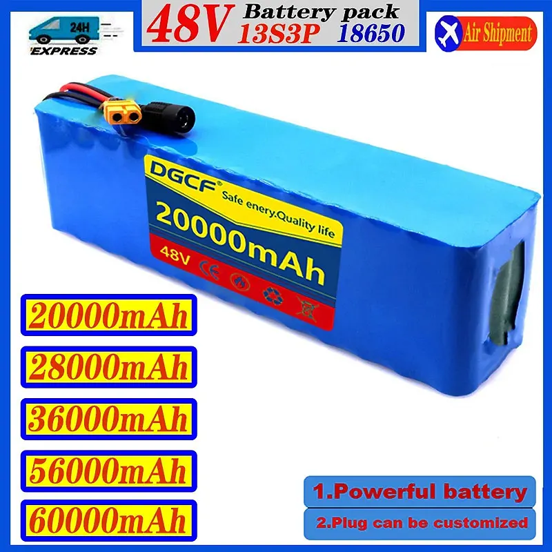 2025 new 13S3P EU shipment 48V 60Ah 2000W DC/T Lithium Ion Battery Pack Suitable for 48V motors with BMS+54.6V Charger
2025 new 13S3P EU shipment 48V 60Ah 2000W DC/T Lithium Ion Battery Pack Suitable for 48V motors with BMS+54.6V Charger