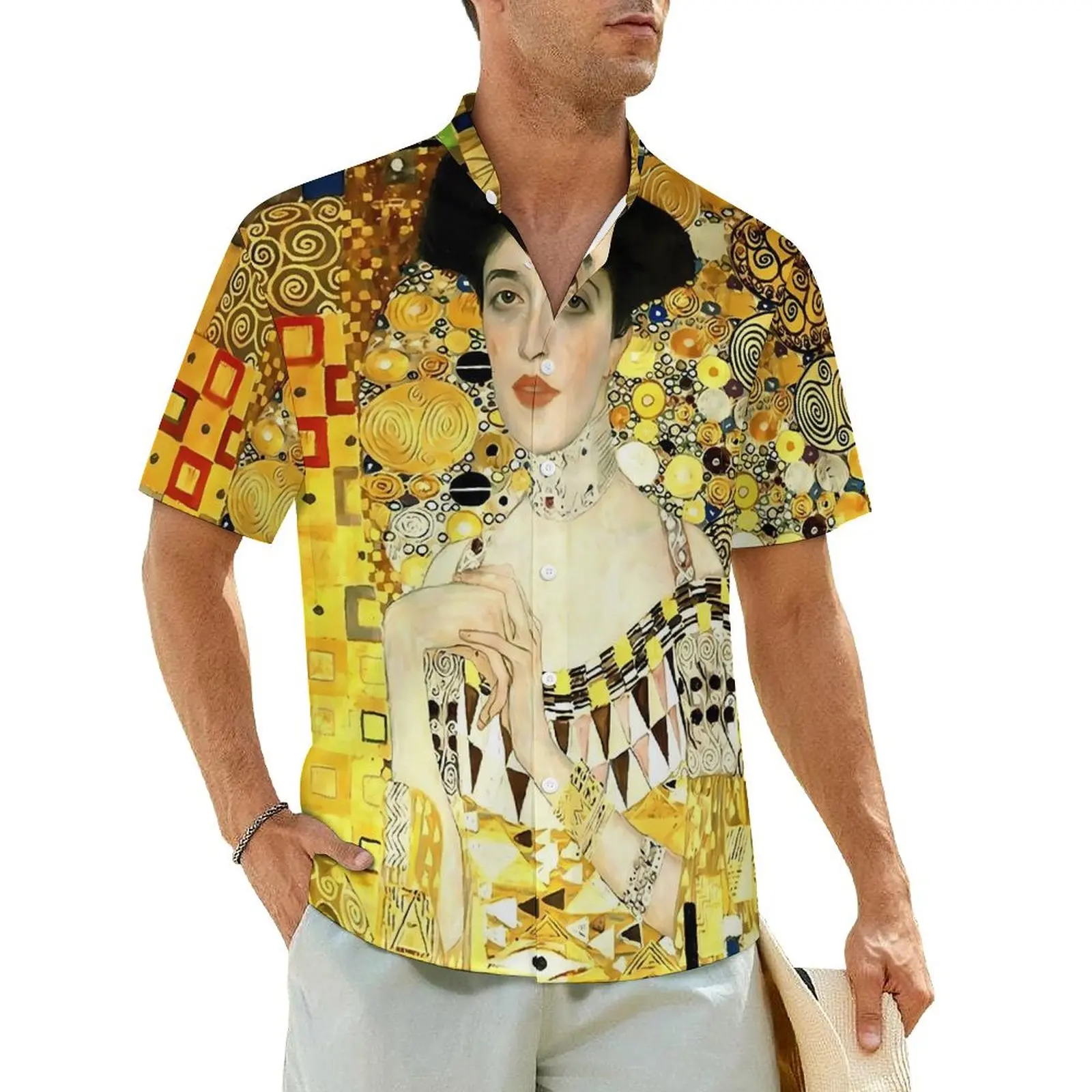 Oil Painting Beach Shirt Man The Woman in Gold Retro Y2K Casual Shirts Hawaiian Short-Sleeve Fashion Design Oversized Blouses
Oil Painting Beach Shirt Man The Woman in Gold Retro Y2K Casual Shirts Hawaiian Short-Sleeve Fashion Design Oversized Blouses