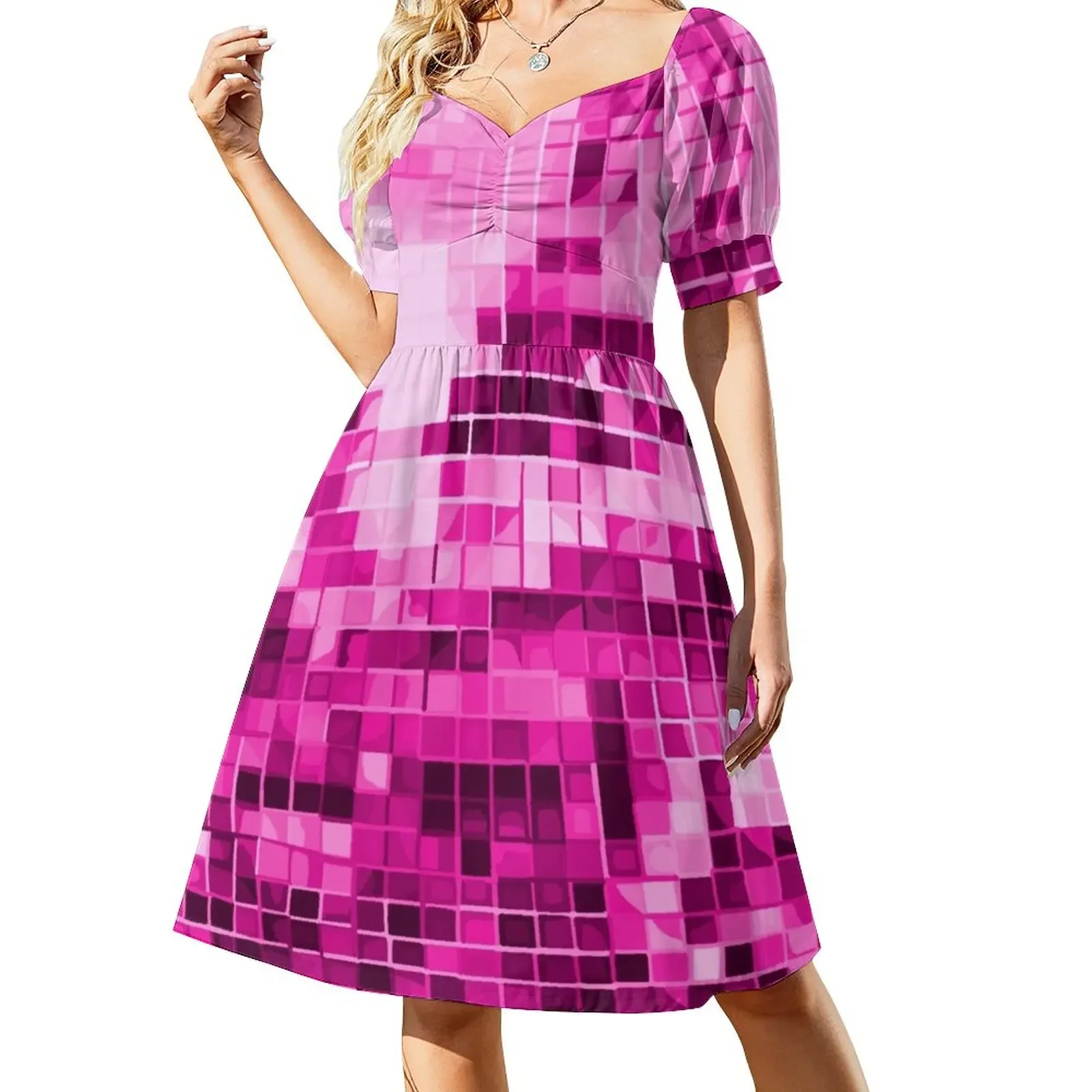Pink Disco Ball Pattern Short-Sleeved Dress summer dresses women 2025 ladies dresses for special occasion
Pink Disco Ball Pattern Short-Sleeved Dress summer dresses women 2025 ladies dresses for special occasion